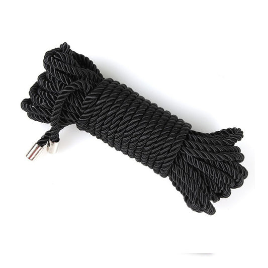 Please - Silk Bondage Rope - Black Nylon