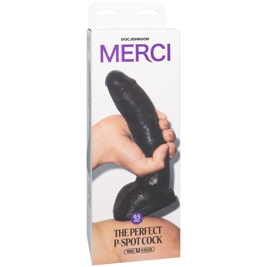 Merci - The Perfect P-Spot Cock with Removable Vac-U-Lock Suction Cup - Black