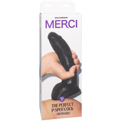 Merci - The Perfect P-Spot Cock with Removable Vac-U-Lock Suction Cup - Black