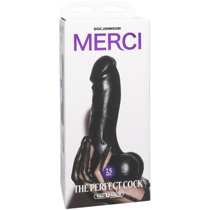 Merci - The Perfect Cock 7.5" with Removable Vac-U-Lock Suction Cup - Black
