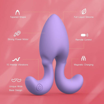 Dorace Anal Vibrator with Remote Control Light Purple