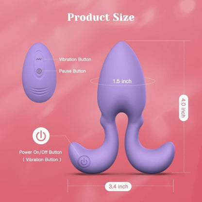 Dorace Anal Vibrator with Remote Control Light Purple