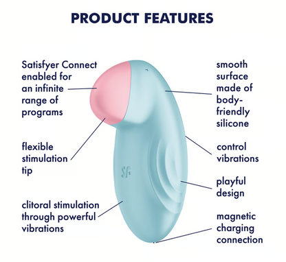 Satisfyer Tropical Tip Connect App Light Blue