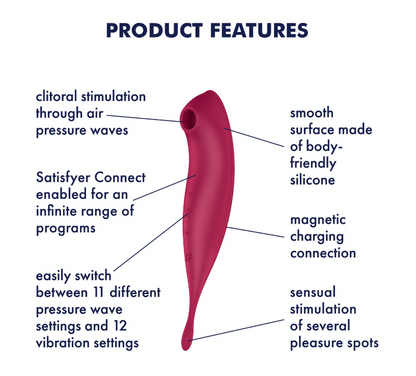 Satisfyer Twirling Pro+ Connect App Dark Red
