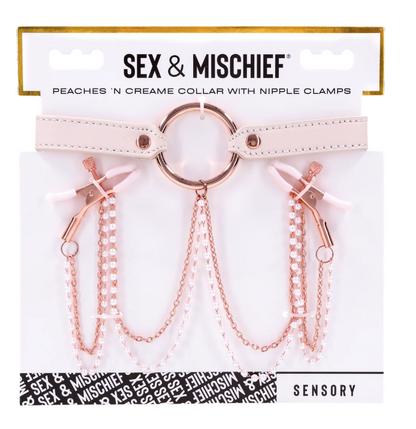 Sportsheets - Peaches 'n CreaMe Collar with Nipple Clamps