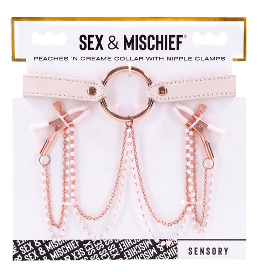 Sportsheets - Peaches 'n CreaMe Collar with Nipple Clamps
