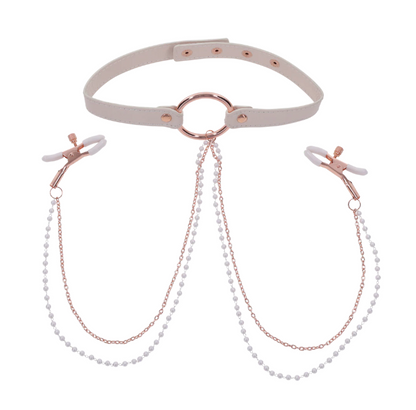 Sportsheets - Peaches 'n CreaMe Collar with Nipple Clamps