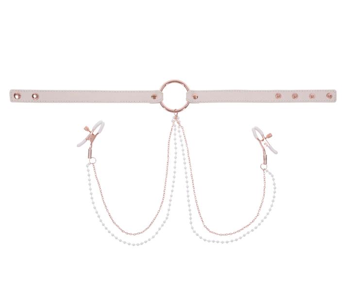 Sportsheets - Peaches 'n CreaMe Collar with Nipple Clamps