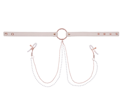 Sportsheets - Peaches 'n CreaMe Collar with Nipple Clamps
