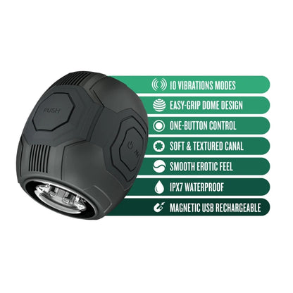 Blush - M for Men - Dome X - Vibrating Masturbator - Black