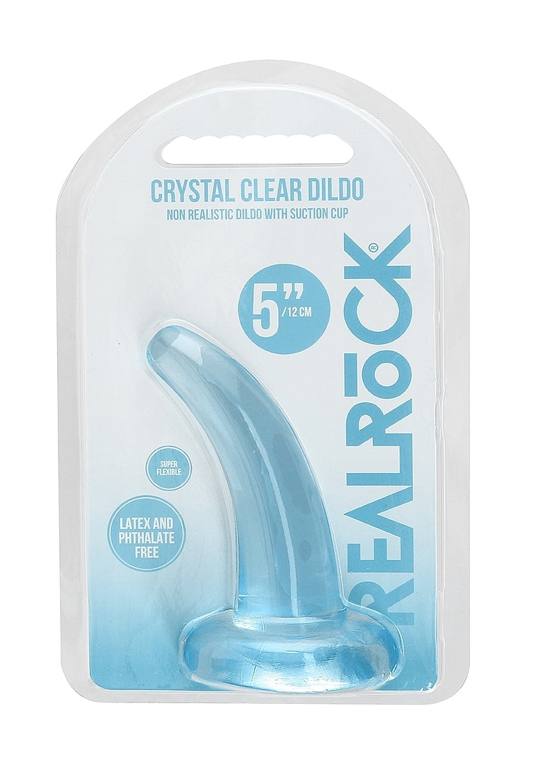 Shots - RealRock - 5"/12cm Non Realistic Dildo With Suction Cup - Blue