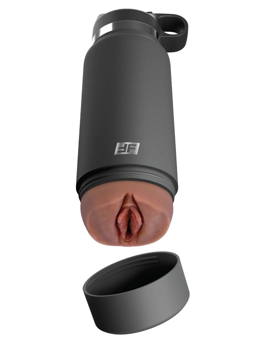 PDX Plus Fuck Flask Secret Delight Discreet Stroker - Grey Bottle - Brown