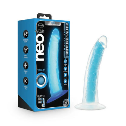 Blush - Neo Elite - Glow in the Dark - Prysm 7" Dildo - Neon Blue