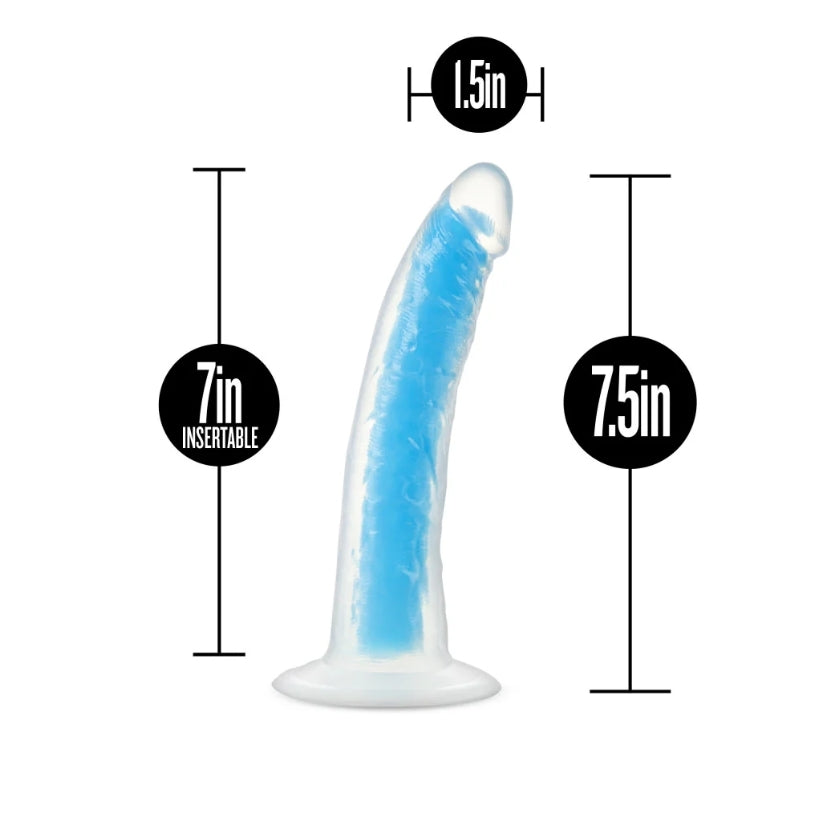 Blush - Neo Elite - Glow in the Dark - Prysm 7" Dildo - Neon Blue