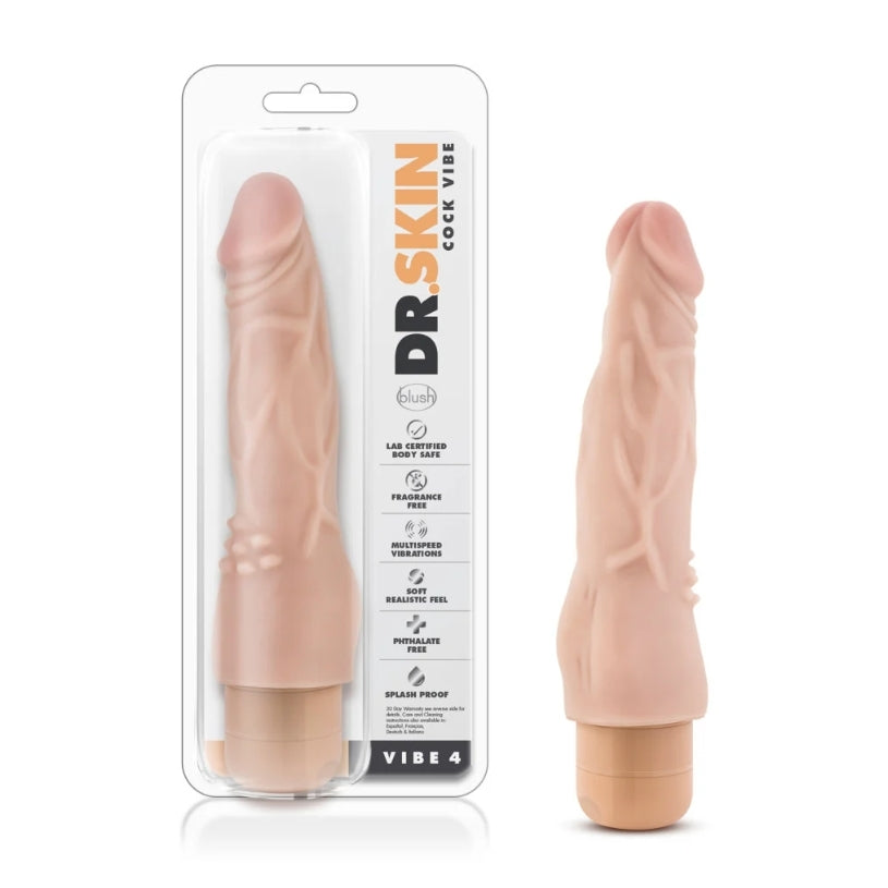 Blush - Dr. Skin - Cock Vibe 4 - 8" Vibrating Cock - Beige