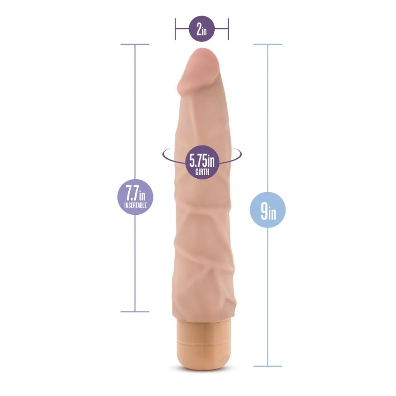Blush - Dr. Skin - Cock Vibe 1 - 9" Vibrating Cock - Beige