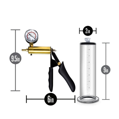 Blush - VX6 Vacuum Penis Pump With Brass Pistol & Pressure Gauge - Clear