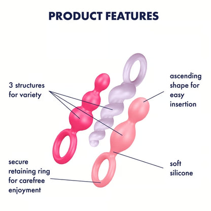 Satisfyer Booty Call (set of 3) Pink/Purple/Red