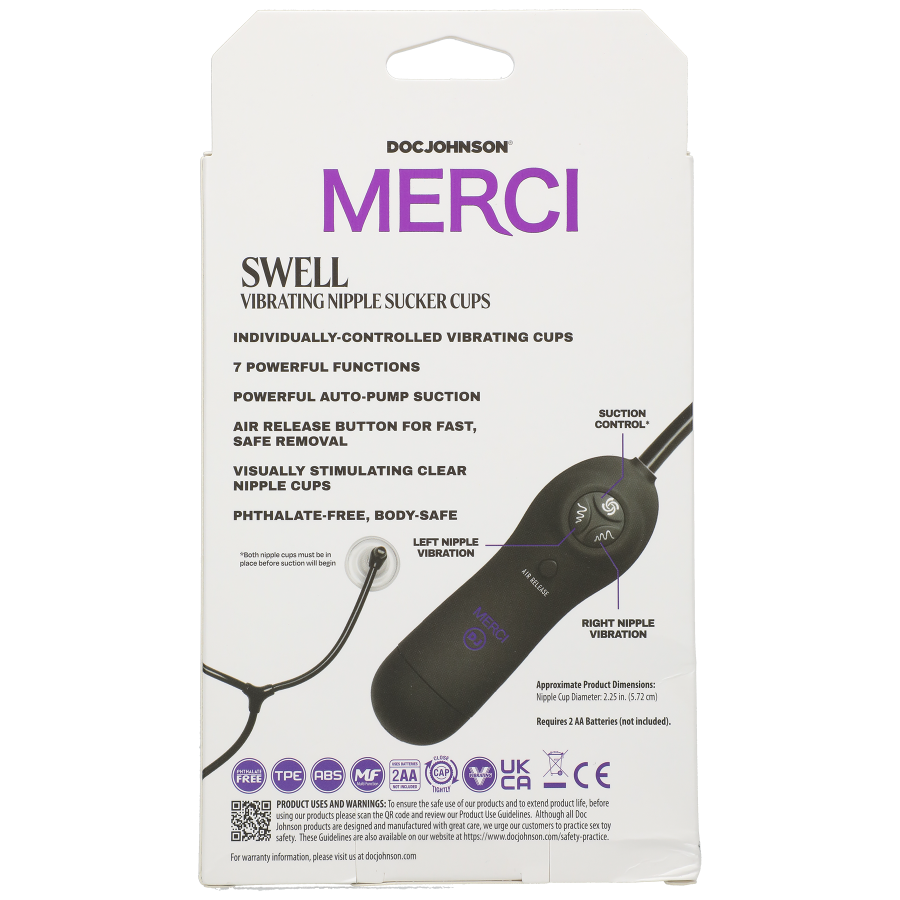 Merci Swell Auto Vibrating Nipple Sucker Cups Black/Violet