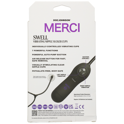 Merci Swell Auto Vibrating Nipple Sucker Cups Black/Violet