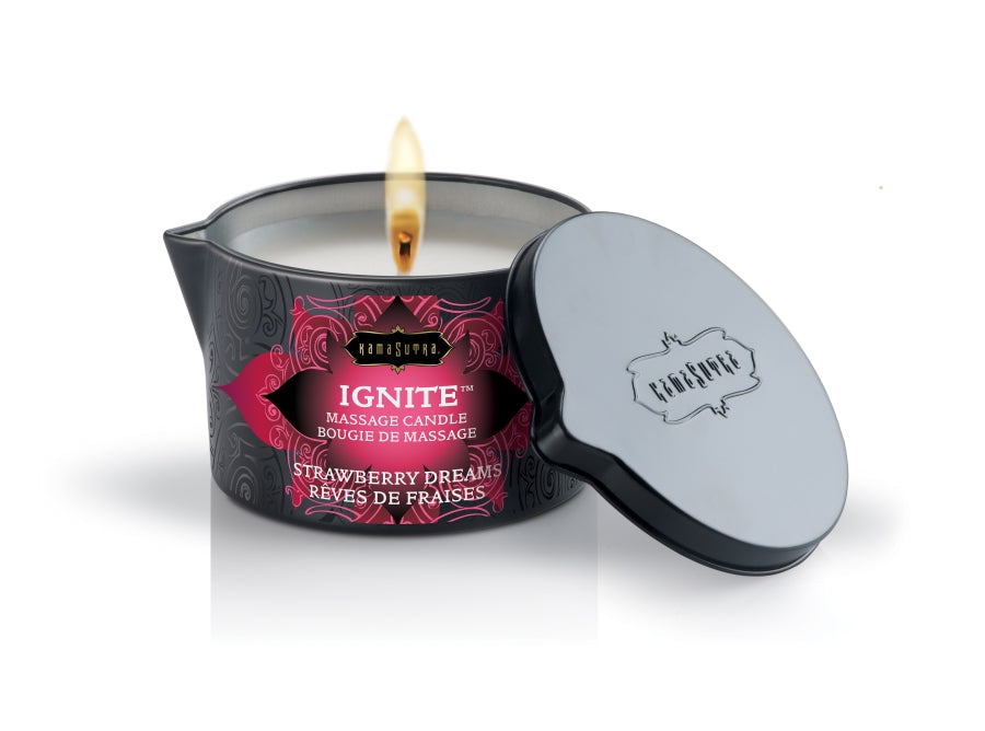 KamaSutra - Ignite Massage Candle Strawberry Dreams 6oz/170g
