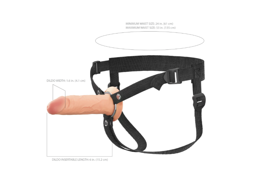 Fantasy X-Tensions Elite 6" Silicone Hollow Strap-On Dual Density - Light