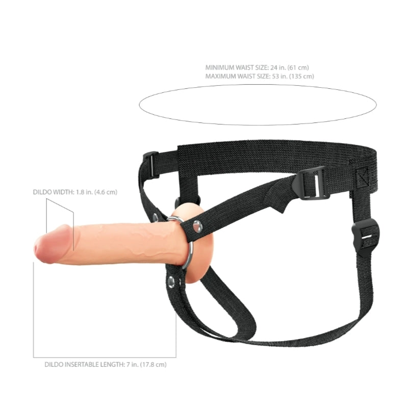 Fantasy X-Tensions Elite 7" Silicone Hollow Strap-On Dual Density - Light