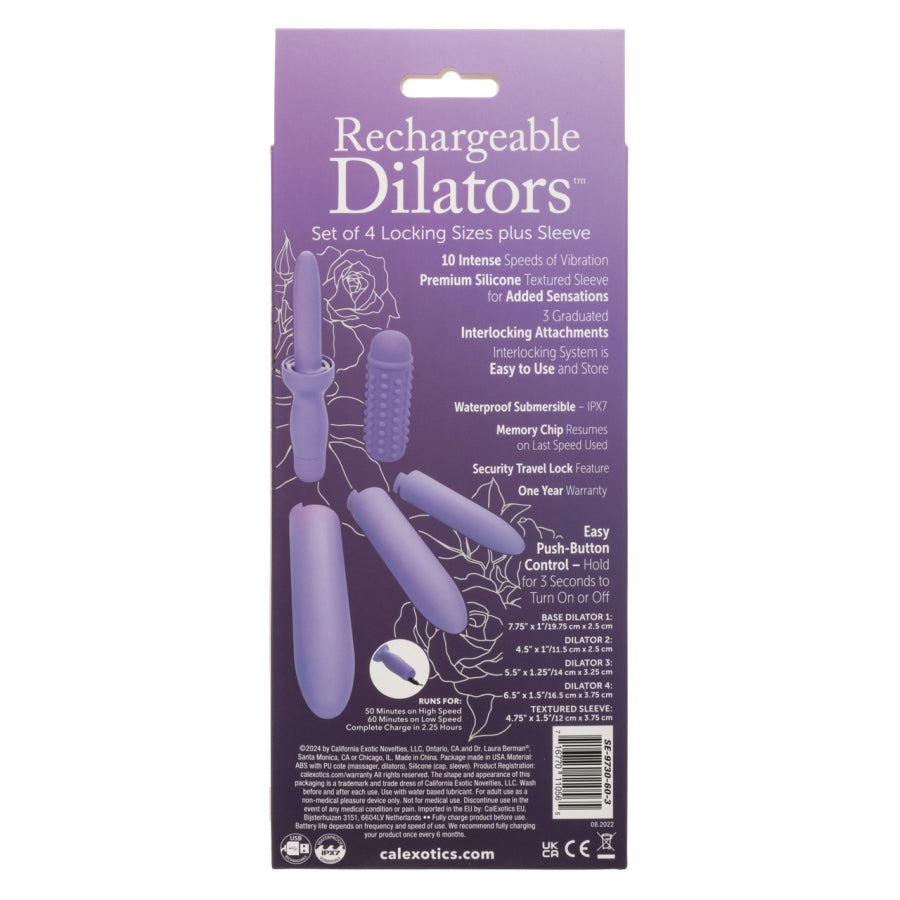 Dr. Laura Berman Rechargeable Dilators Set of 4 Locking Sizes Plus Sleeve