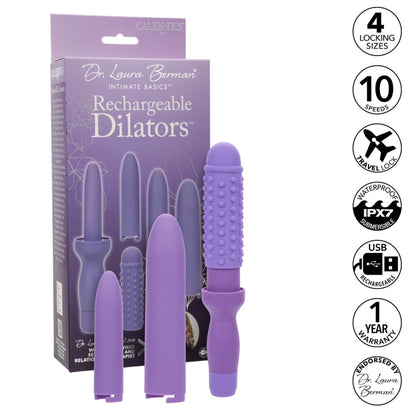 Dr. Laura Berman Rechargeable Dilators Set of 4 Locking Sizes Plus Sleeve