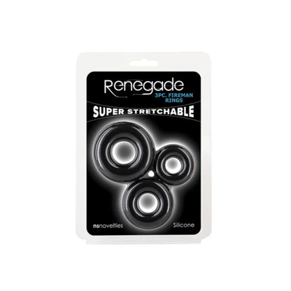 NS - Renegade - 3pc Fireman Rings - Black