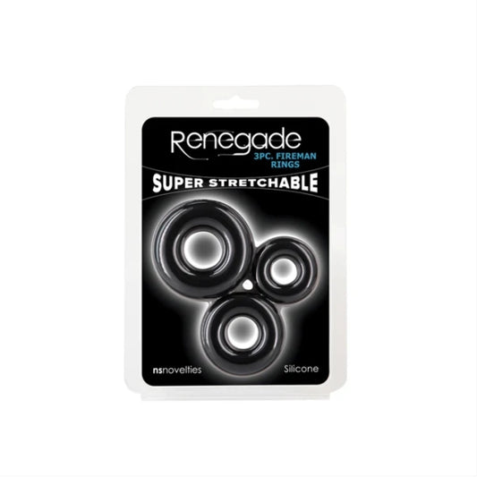 NS - Renegade - 3pc Fireman Rings - Black