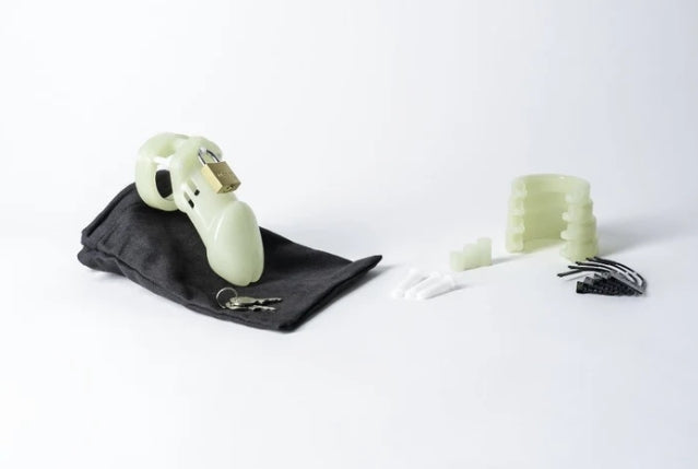 Chastity Kits - CB-6000 GITD Kit 3 1/4" Cage Length