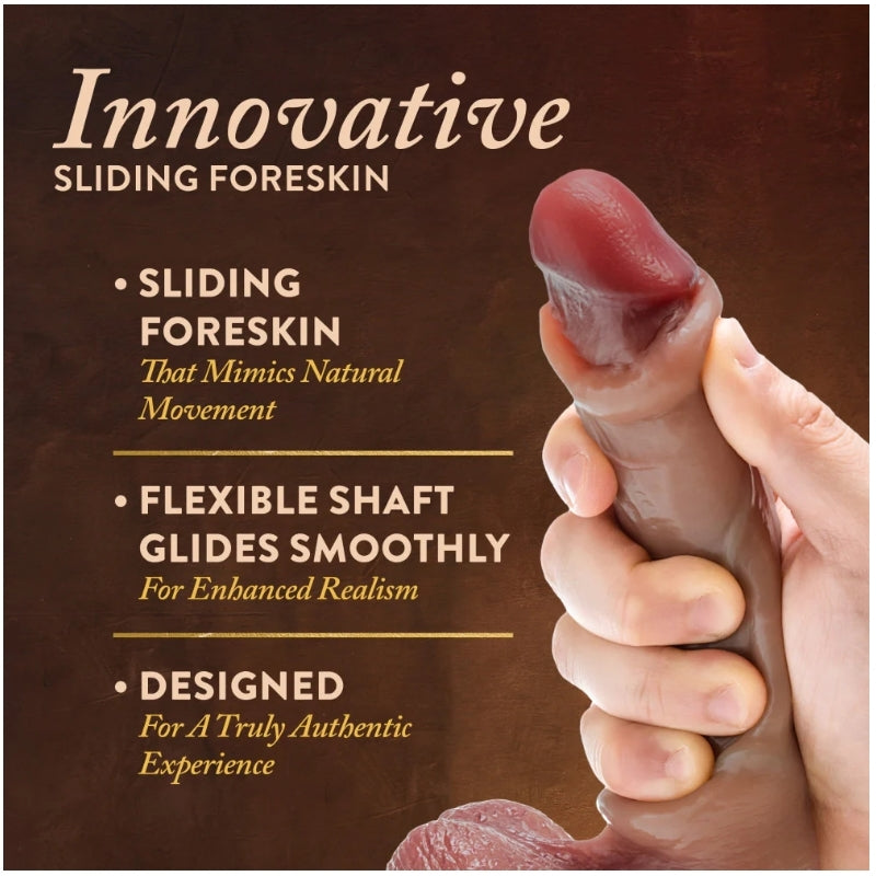Blush - Renaissance - DaVinci 8" Sliding Foreskin Dildo w Squeezable Balls