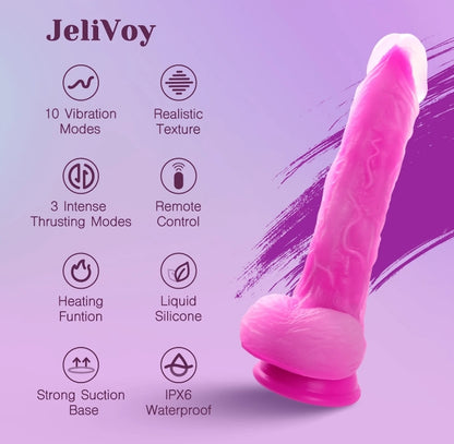 JeliVoy Thrusting Dildo Jellyskin Rose Red