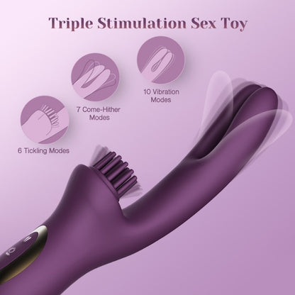 Elatia Finger & Brush Rabbit Vibrator Purple