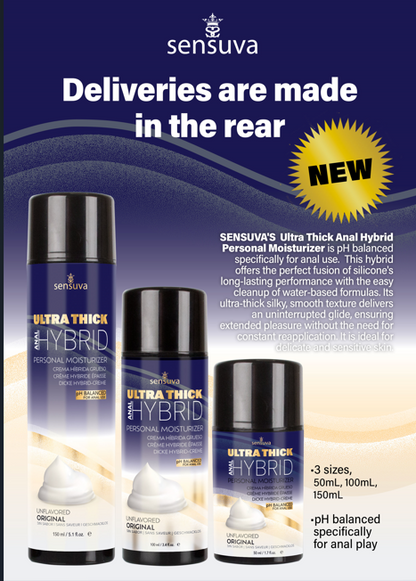 Ultra-Thick Hybrid Personal Moisturizer - Anal High pH Formula - Original Unflavored 1.7 fl. oz. (5...