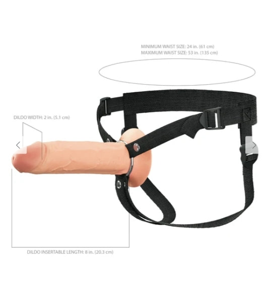Fantasy X-Tensions Elite 8" Silicone Hollow Strap-On Dual Density - Light