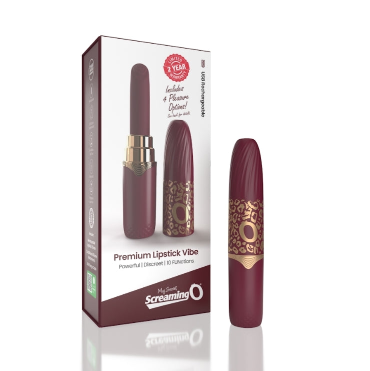 Screaming O - My Secret Premium Rechargeable Vibrating Lipstick - Merlot