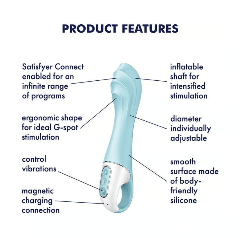 Satisfyer Air Pump Vibrator 5+ Blue