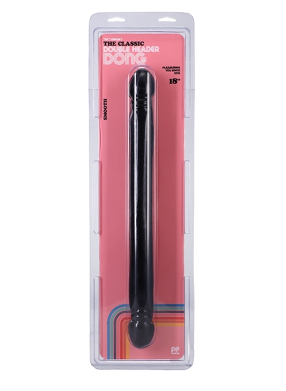 The Classic - Double Header Dong 18 Inch Smooth Black