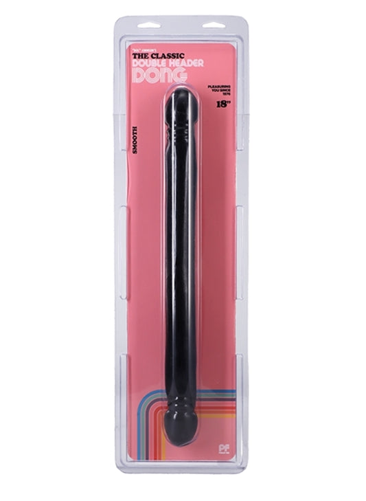 The Classic - Double Header Dong 18 Inch Smooth Black