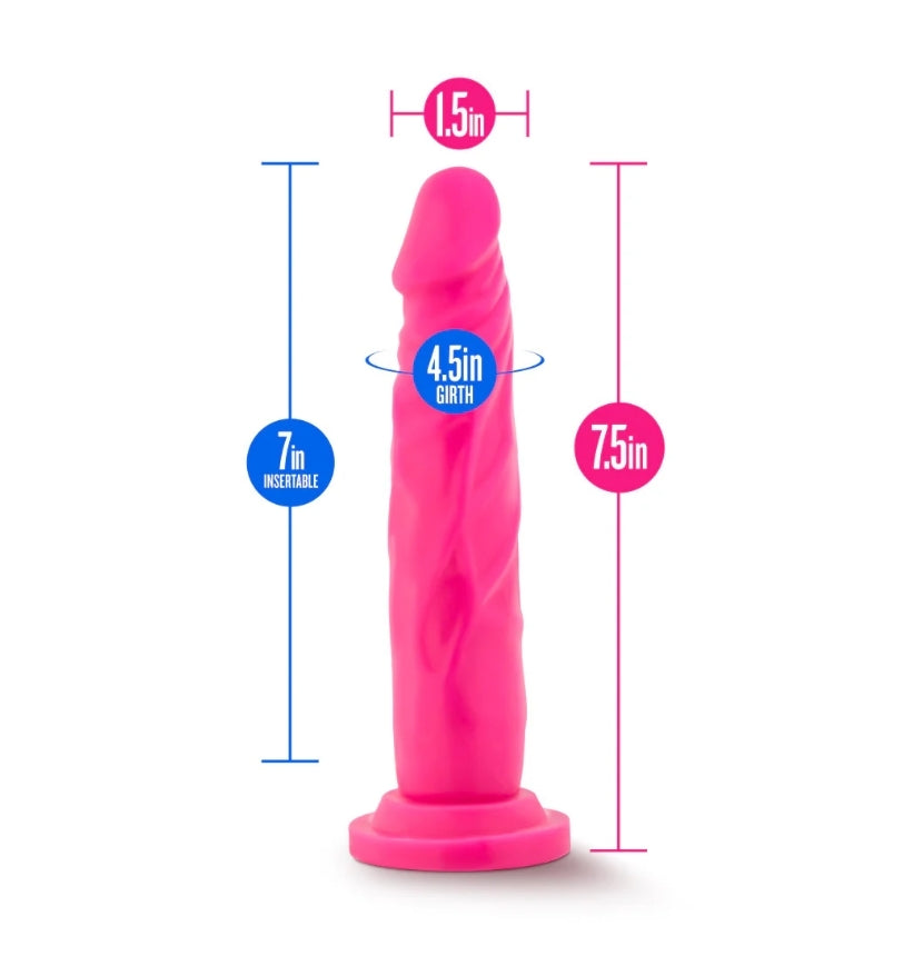 Blush - Neo - 7.5" Dual Density Cock - Neon Pink