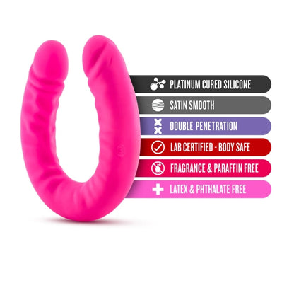 Blush - Ruse - 18 inch Silicone Slim Double Dong - Hot Pink