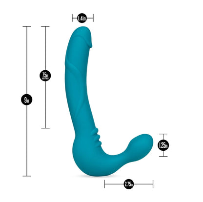 Blush - Temptasia - Luna - Strapless Silicone Dildo - Teal