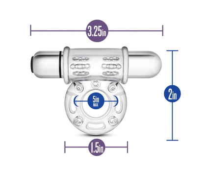 Blush - Stay Hard - 10 Function Vibrating Bull Ring - Clear
