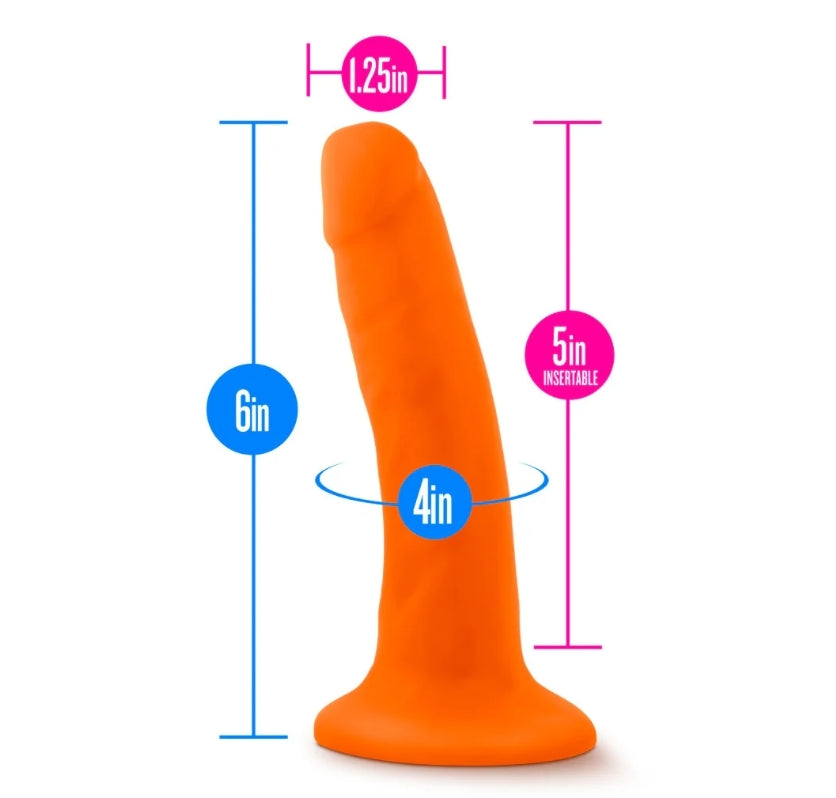 Blush - Neo - 6 Inch Dual Density Cock - Neon Orange