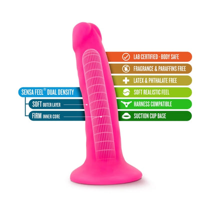 Blush - Neo - 6 Inch Dual Density Cock - Neon Pink