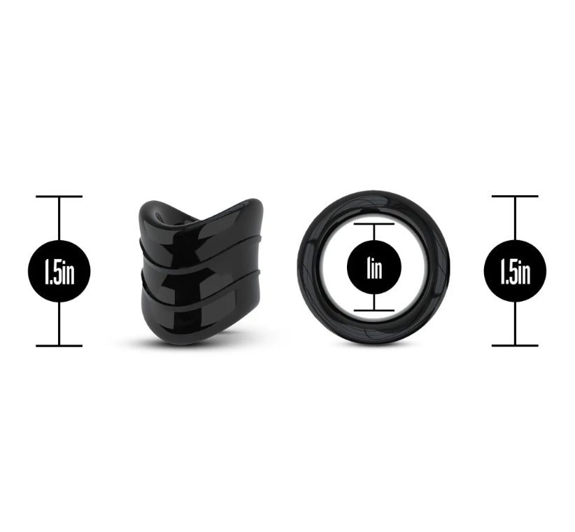 Blush - Stay Hard - Beef Ball Stretcher Snug X Long- 1" Diameter- Black
