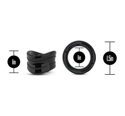 Blush - Stay Hard - Beef Ball Stretcher Snug - 1 Inch Diameter - Black