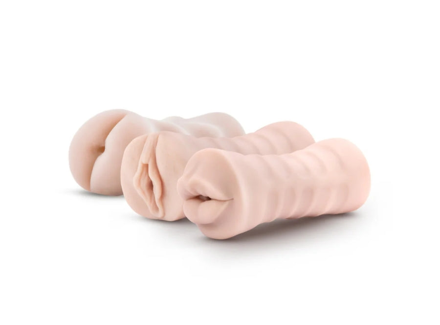 Blush - M for Men- 3-Pac Self-Lubricating Vibrating Stroker Sleeve Kit